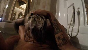 Continuing the steamy action in the pool, part 2 of 6, featuring oral and doggy style sex while on camera