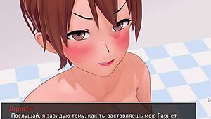 Asian schoolgirl gets her big nipples and pussy filled with cum in a 3D cartoon