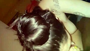 Rainxxx tells Kandii, 'Your blowjob on my big cock is amazing.'