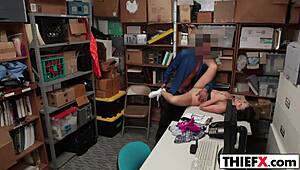 Garage Burglar Faces Punishment From Sexy Gal At Work