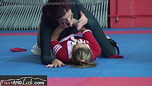 Cute Teen Gets Oral Pleasure from Wrestling Partner After Intense Fight
