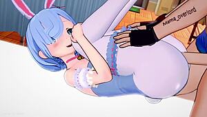 la caliente rem maid re zero es cogida vestida de conejita?