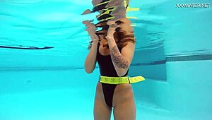 check out perfect brunette babe katya nakolkina underwater showing off.