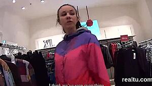 European teen seduced in supermarket and fucked hard in POV