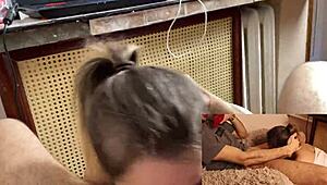 Marycandy Catches Guy Watching Porn And Makes Better Deepthroat POV Video!