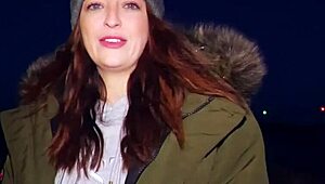 Camgirl fucks fan with shaved pussy in lingerie!