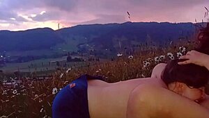 Latinas lick ass and pussy in doggystyle in the forest