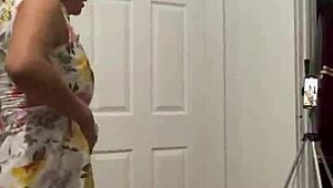 anna maria teases fans with her big tits and ass backstage