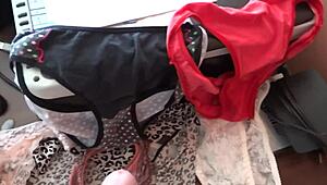 Cumshots Galore on My 58-Year-Old Latina Wife’s Used Panties! 🔥