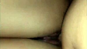 Amazing teen with big tits gets rough fuck, dripping tight pussy in close-up.