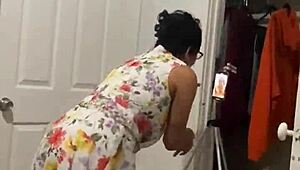 anna maria teases fans with her big tits and ass backstage