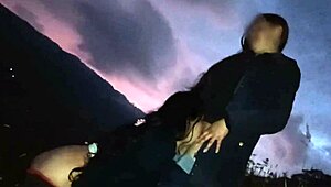 Latinas lick ass and pussy in doggystyle in the forest