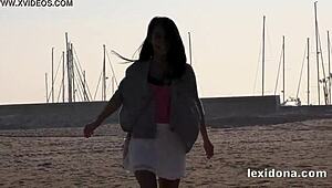 Follow Me Around Barcelona Beach as I Flash! What a Thrill!