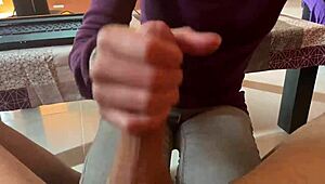 Cum in mouth blowjob from mature couple with masturbation and bisexual fun