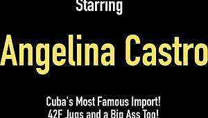 Cuban Angelina Castro Rubs Her Wet Clit While Fucking Dildo