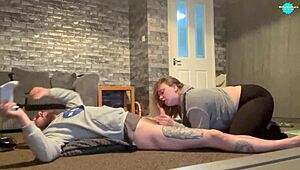 Gaming while teen girlfriend sucks cock, any boy's wet dream 😍