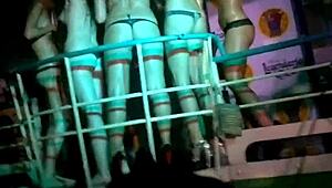 amateurs rip clothes in a striptease contest game