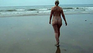 Wow, naked at textile beach, so daring! 😍