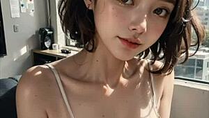 היי, אתה שומע את זה? דגם אסייתי ב-3D הentai מתאננת בכוס בבית חולים עם ASMR