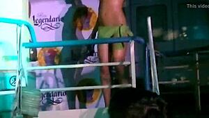 amateurs rip clothes in a striptease contest game