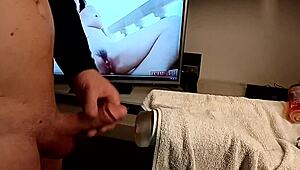 Intense flashlight fuck with monster cock and multiple cumshots