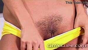 Little Lupe explores herself with fingers and a dildo in solo.