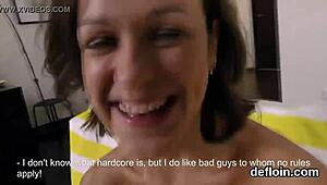 Kissable Nympho Spreads Tight Shaved Pussy for Hardcore Deflowering