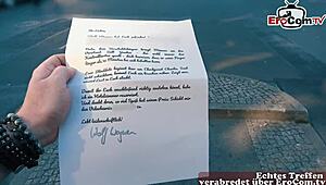 Small au pair student teen met on real blind date in germany