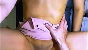 Latina student fucks neighbor in bedroom