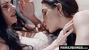Liberal Stepdaughter Strap Fucks Kind Stepmom Mindi Mink and Abella Danger
