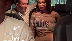 hotwife lina nakamura meets uber john coffee while husband records