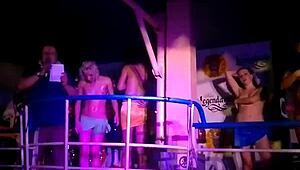 amateurs rip clothes in a striptease contest game