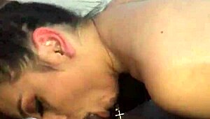 Latina woman's first night in black lingerie with licking and sucking