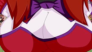 Circus baby showcases her big boobs in anime hentai.