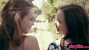 Janeth Tense and Nicole Fox in epic lesbian outdoor pussy licking scene