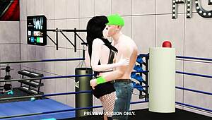 triple wrestle with saraya and cena in 3d hentai parody