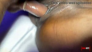 Black Girlfriend Takes Big Black Cock In Missionary And Doggy.