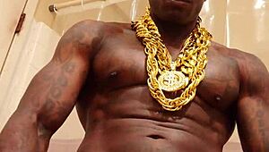 Hey, wanna watch Hallelujah Johnson stroke his big black cock and cum?