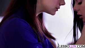 Seductive lesbian professor indulges in cunilingus and muff diving