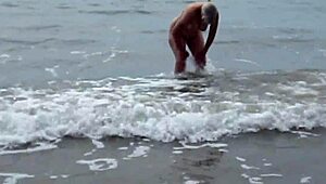 Wow, naked at textile beach, so daring! 😍