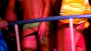 amateurs rip clothes in a striptease contest game