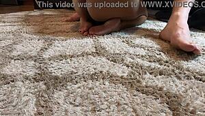 Mandy Mynxx Giving Oral on Couch with Feet Play in Hardcore Latina Action