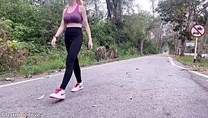 damn, teen slut banging hard after workout! 💦