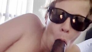 Busty MILF takes HUGE load on face