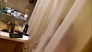 wife enjoys a peaceful shower after a long day, feeling refreshed and relaxed