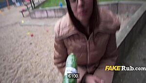 Amateur teen's public sex for money: A love for cash put to the test