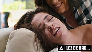 Wow, Sinn Sage spanks Victoria Voxxx’s ass with a strap-on! 😈