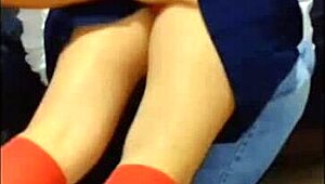 he lifts her skirt and fucks the cute teen student in a homemade amateur scene