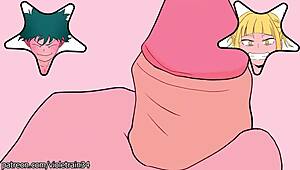 deku masturbates before fucking himiko toga in hentai scene