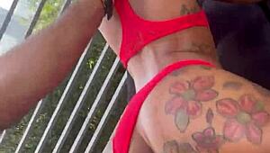 Ebony Kurus Tebal Mini Stallion Naik Troy Francisco POV